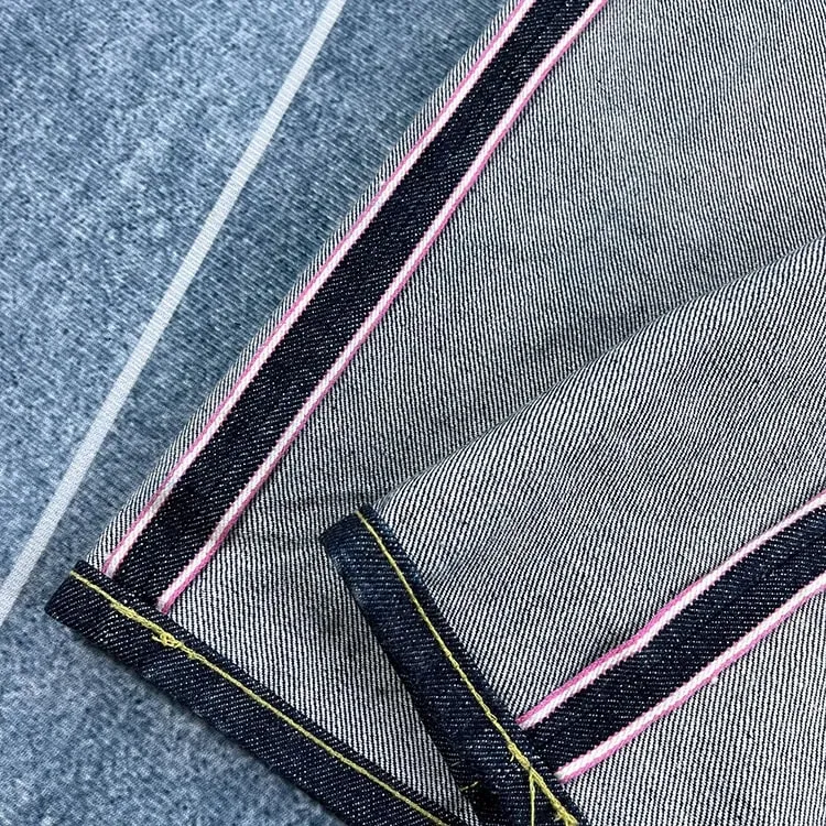 16oz hoge kwaliteit roze Selvadge denim jeans voor mannen katoen gewassen broek rauwe blauwe Amerikaanse vintage harde dikke rechte broek