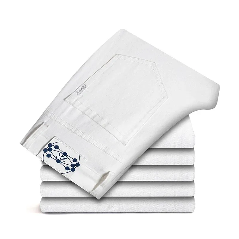 2026 New In Summer Men's Business Casual Straight Jeans 98% Cotton Soft Stretch Fabric Baggy Denim Pants Male Brand Trousers