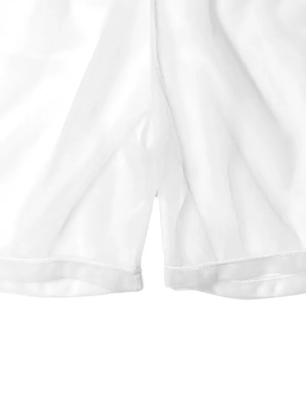 Sous-vêtements Sexy en maille transparente pour hommes, 1 pièce, doux, Transparent, pour la maison, coupe ample, pantalon de boxe, short de sommeil, vêtements de nuit, pyjama