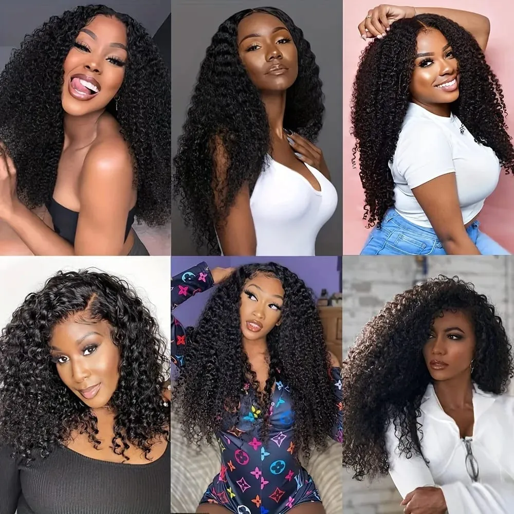 4C Virgin Remy Human Hair Extensions Clip in Kinky Curly Afro Tight Small Black Women 8 Pcs 120g African Hair Extensions