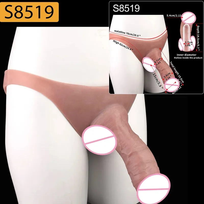 High Waist Strap-On Penis Sleeve насадка на член Skin Touch Hollow Penis Cover Silicone Wearable Extension Sex Toys For Men
