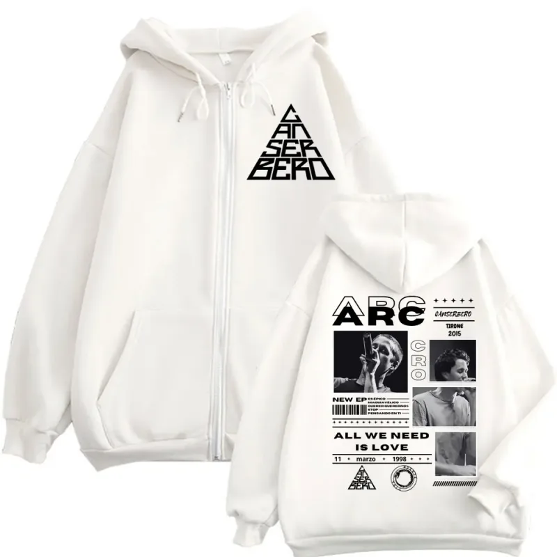 Canserbero Alles wat we nodig hebben is liefde Muerte Vida Merch Rits Hoodie Herenmode Hip Hop Zip Up Sweatshirts Casual Fleece Truien