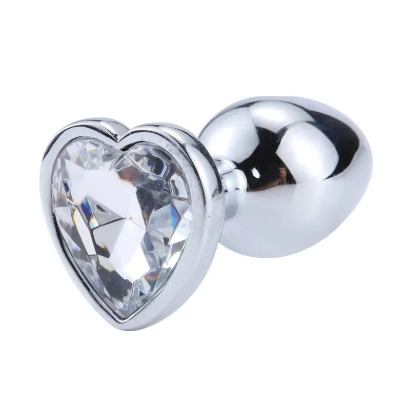S/M/L Anal Plug Heart Shape Crystal Metal Anal Beads Butt Plug Prostate Massager Adult Gay Products Sex Toy Shop for Female Male