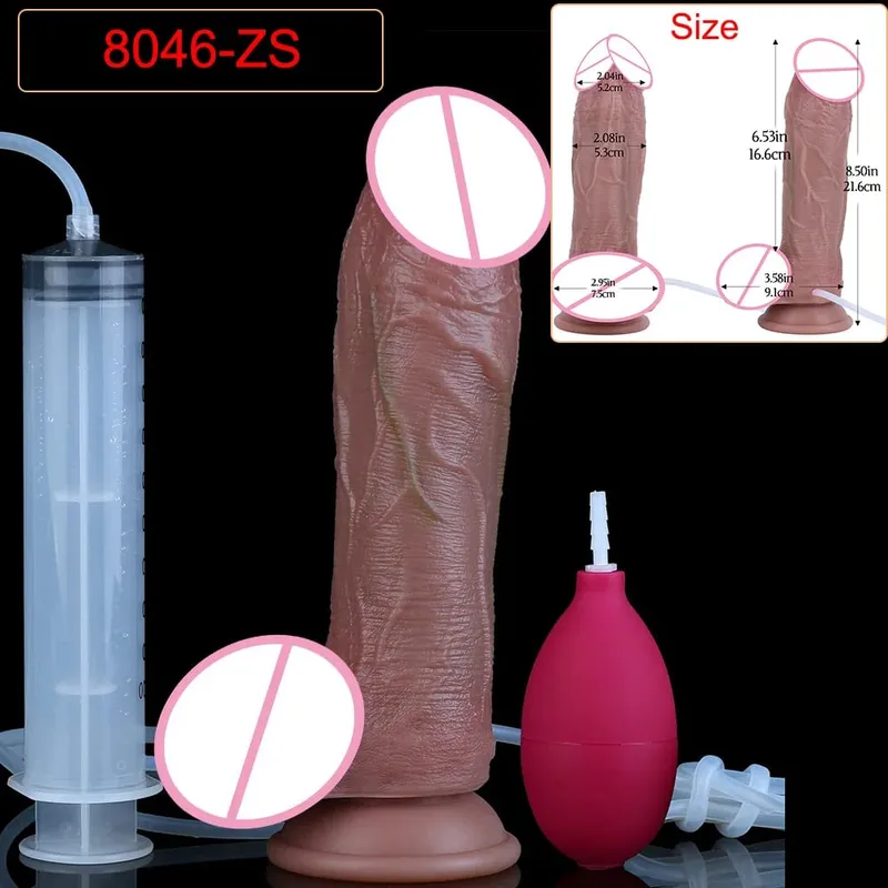 Deep Veins Ultra Squirting Dildo Silicone Skin Touch Long Ejaculating Butt Plug For Men Women G-Spot Stimulate 18+ Sex Toys