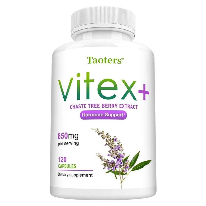 Organic Vitex Chaste Tree Berry Extract Capsules - 650mg Hormone Balance for Women Menopause/PMS Support Mood & Skin Health