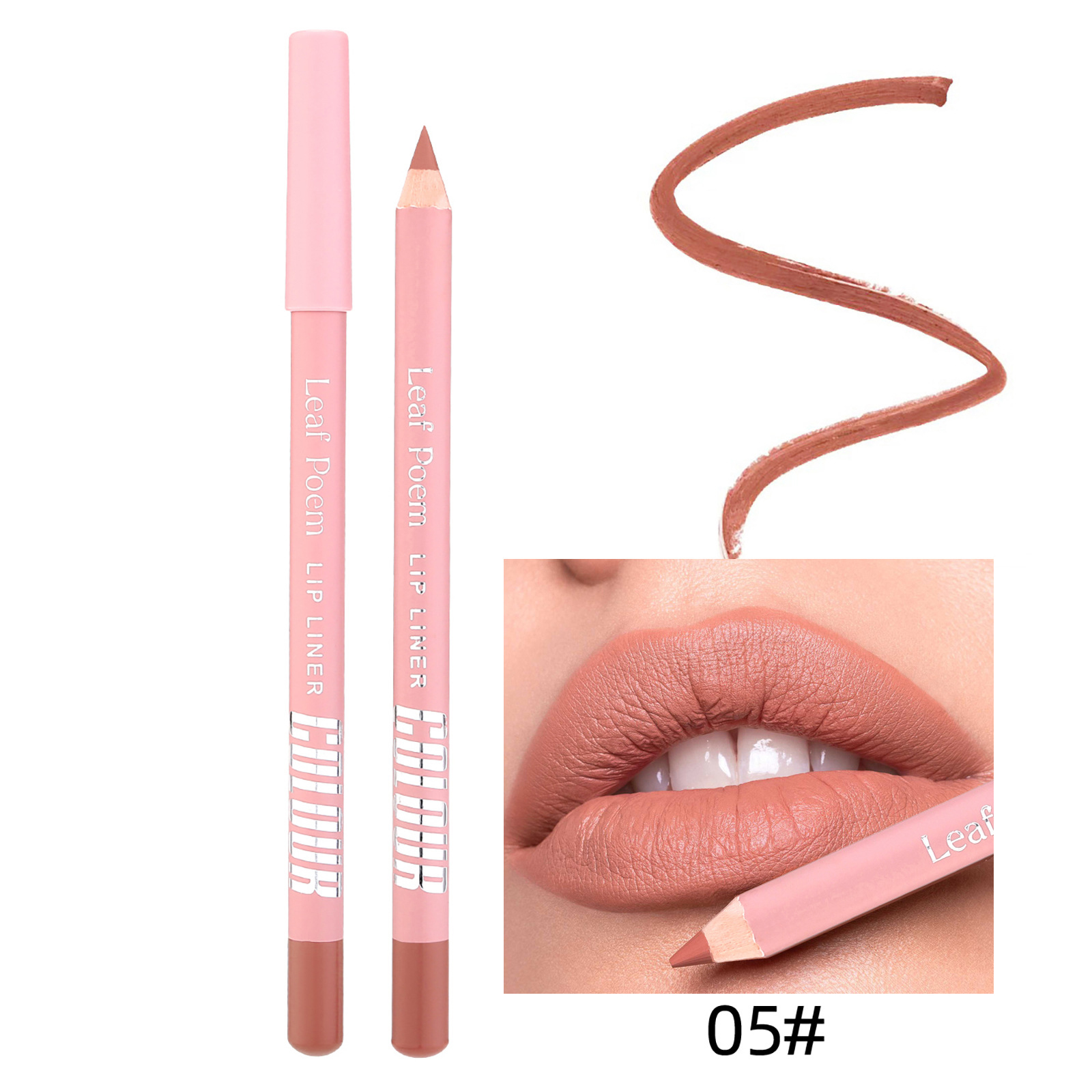 8 farver Vandtæt Lip Liner Pencil Langvarig Sexet Mørkerød Pink Mat Læbestift Blyant Naturlig Lipliner Pen Rød konturfarve
