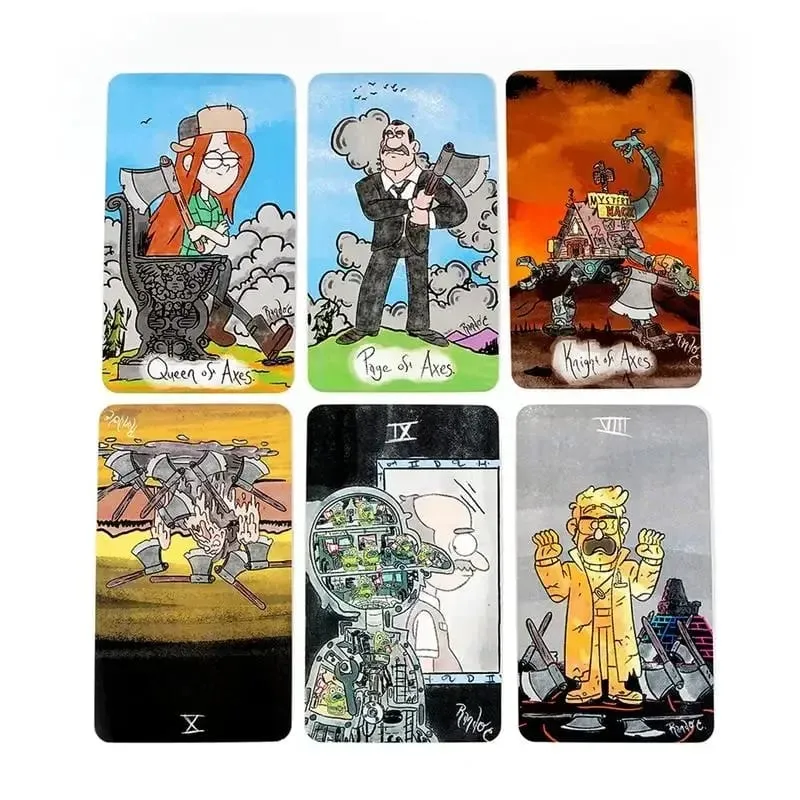 Gizemli Tarot kartları A 78 Deste Gravity Falls Inspired 78 Kart Destesi İngilizce versiyonu Witchy Acemi Tarot Masa oyunları