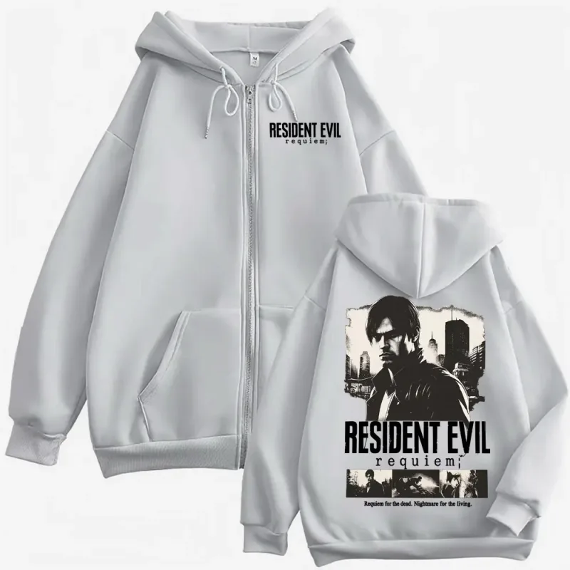 Limited Leon Kennedy Zip Up Hoodies Resident Evil Requiemm Jacket Sweatshirt Men Women Violence Aesthetic Zipper Pullovers Coats