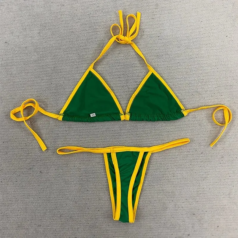 2026 New Summer Embroidery Lingerie Set Sexy Sports Style Bra & Thong Panties Brazilian Bikini Split Underwear Suit — image 5