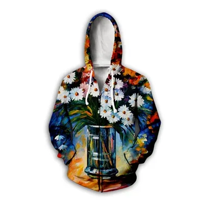 Flower Floral Pattern 3D Print Zipper Hoodies Men's Autumn Hooded Sweatshirts Oversized Streetwear Tracksuit Coat Man Clothing — image 16