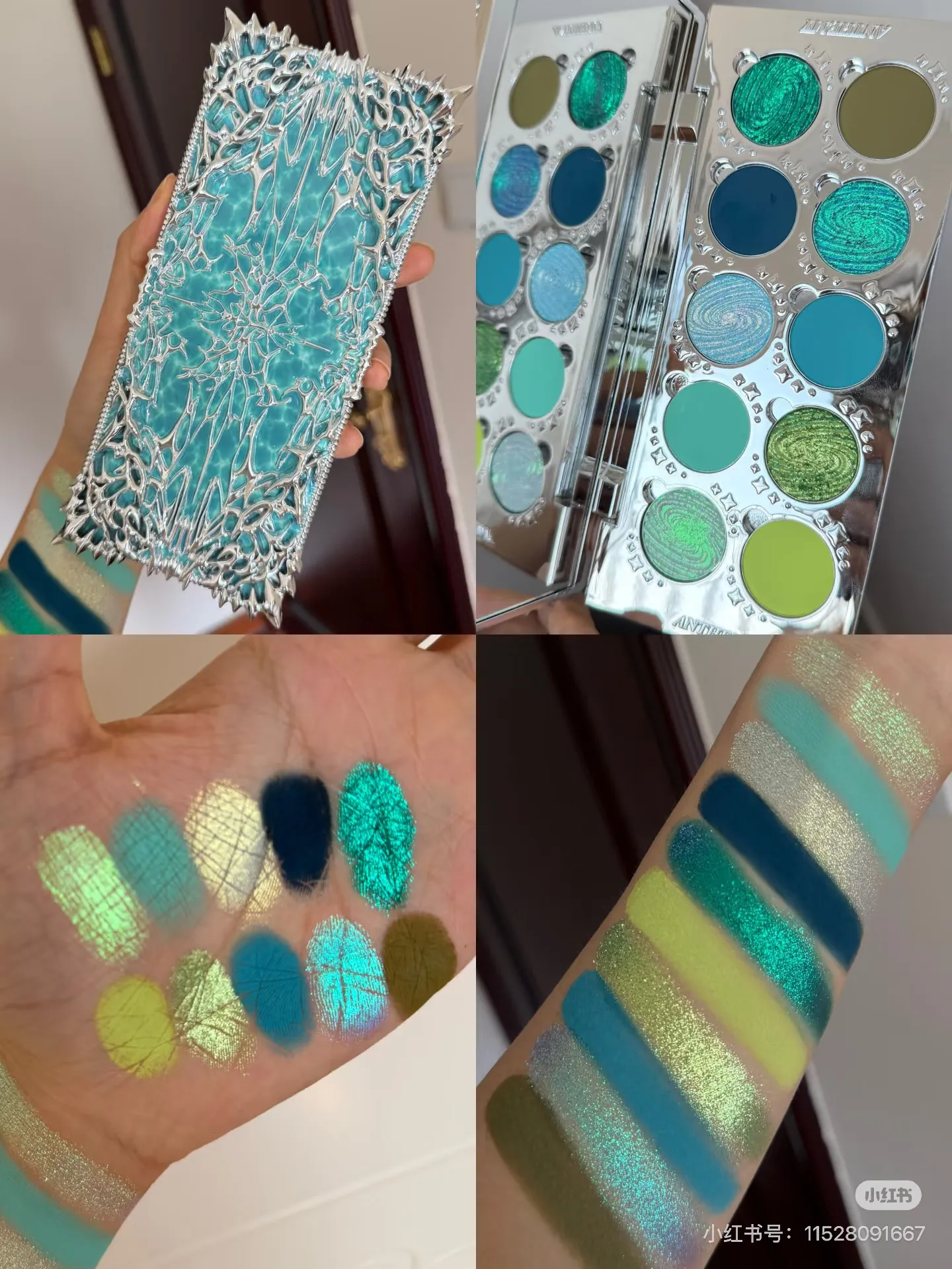 Anthemy Chameleon Single Eyeshadow Green Shimmer Smoky Waterproof Long-Lasting Highly Pigmented for Cosplay Eye Makeup