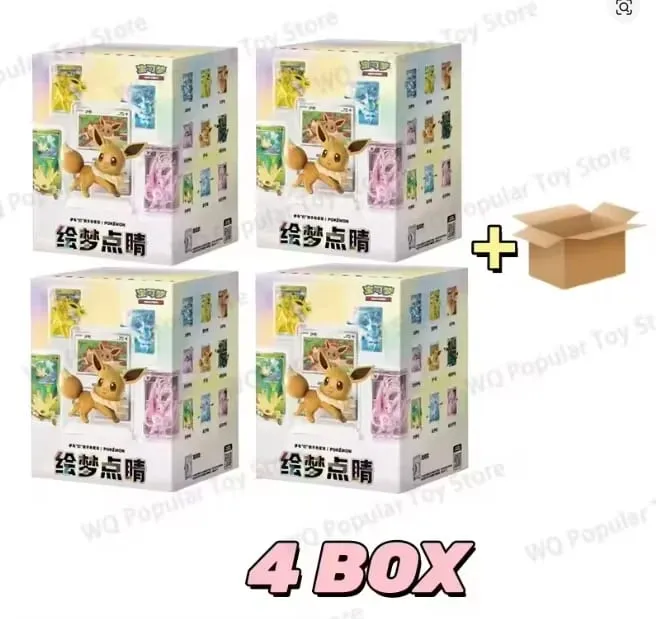 In Stock Original Pokemon Dream Painting Collection 151 Figure Set Vol.3 Booster Pack PTCG Eevee Figurine Sylveon Icons Box Gift