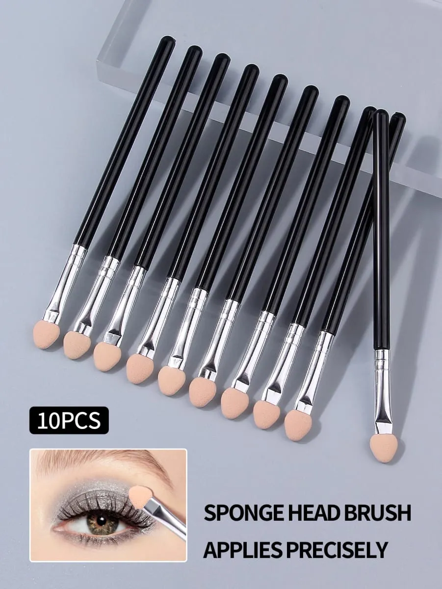 10Pcs Dual-Color Sponge Eyeshadow Brushes Makeup Tools Eyeshadow Stick Sponge Head Nail Smudge Brush