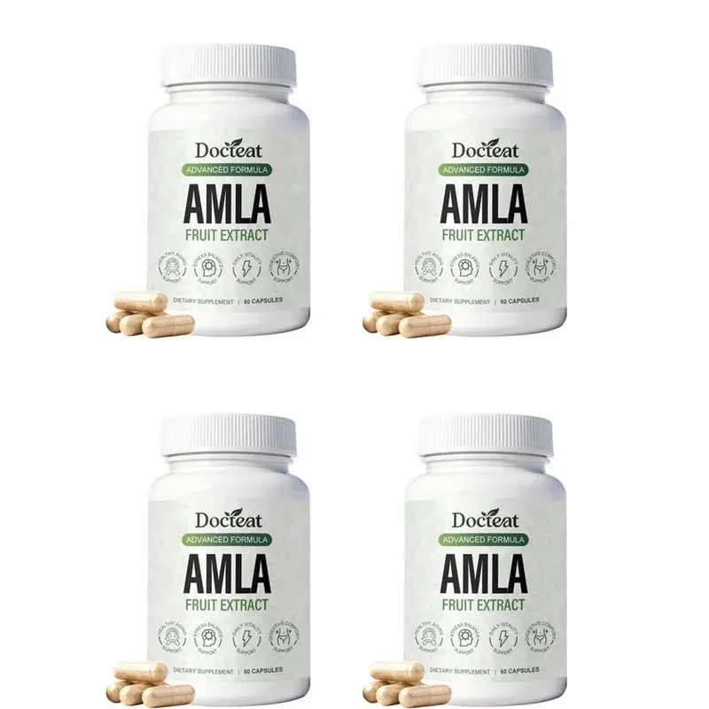 Docteat Amla Fruit Extract Capsules for Immune Support and Skin Health with Vitamin C Vitamin B3 CoQ10 and PQQ 60 Capsules