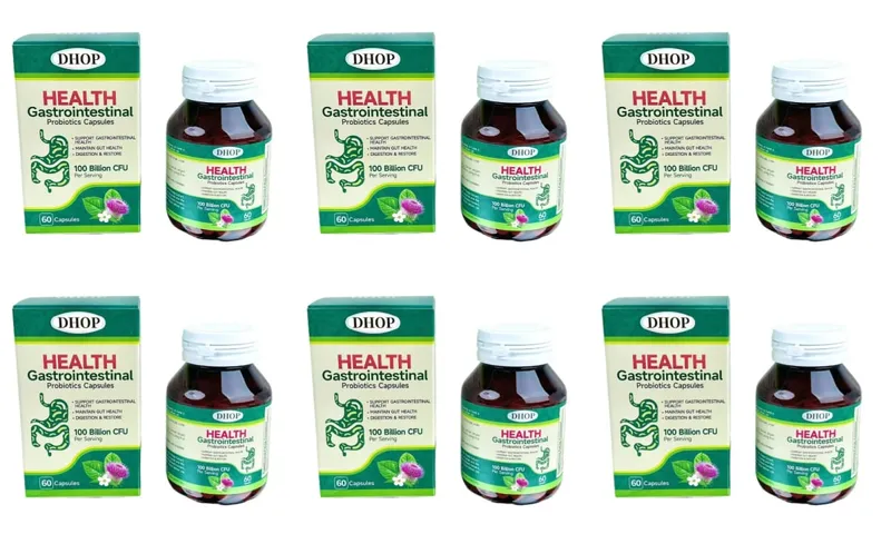 Gastrointestinal Probiotics Capsules Support Gut Health with Vitamin C and Vitamin E Diet Fiber 100 Billion CFU 60 Capsules