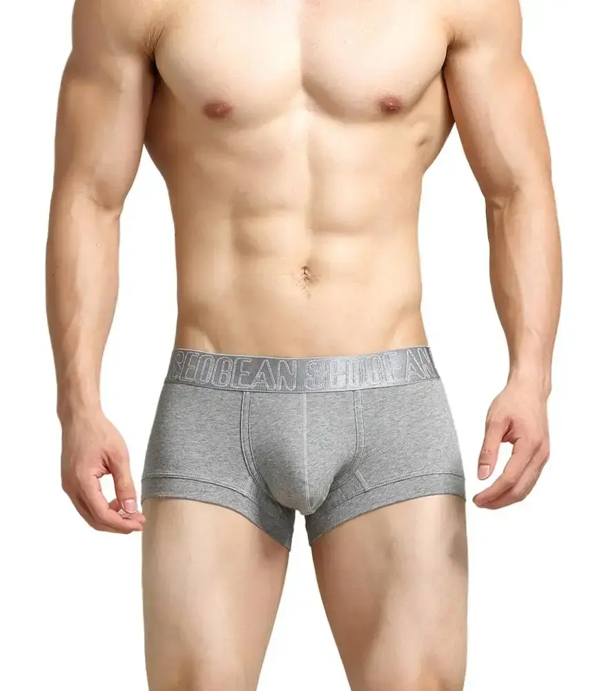 Men's Ribbed Boxer Briefs with 3D Contoured Pouch Elastic Waistband Soft Stretch Fabric for Comfort Casual Underwear