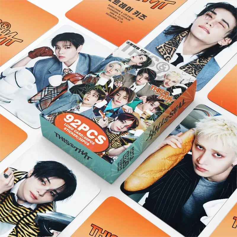 92PCS Korean Hot Idol New Album "THIS&THAT" High Quality Lomo Cards Felix BangChan HyunJin I.N Han Fans Collect Small Cards