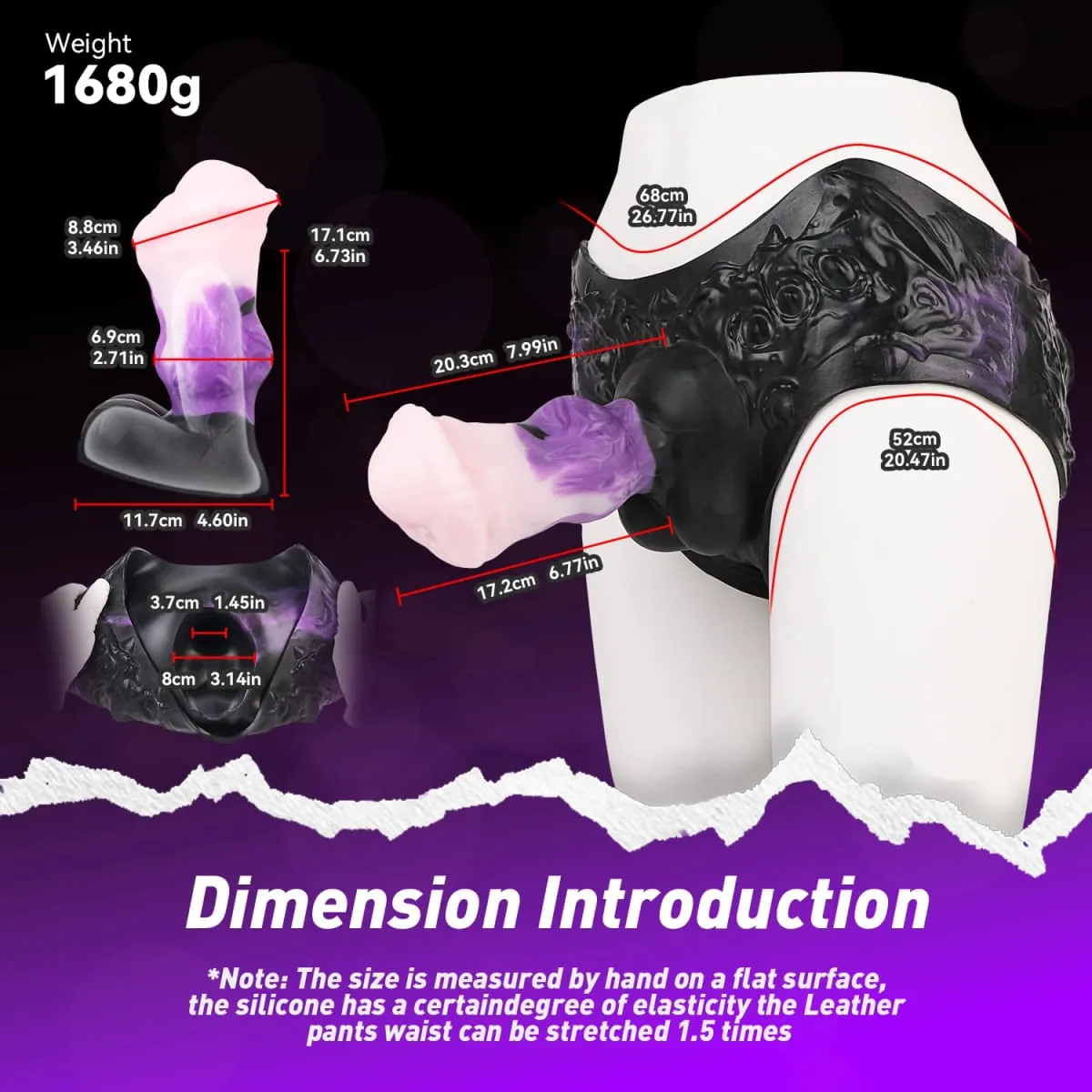 3D Horse Penis Shaped Wearable Cock Sleeve Gradient Color Skin-Friendly Liquid Silicone Adult Couple Intimate Sex Toys