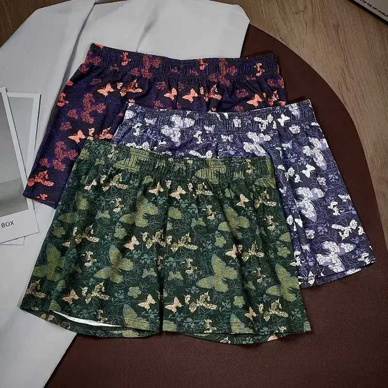 4Pcs Set Of Men's Personalized Butterfly Printed Flat Angle Pants, Loose Breathable Elastic Aro Pants, Men's Casual Underwear