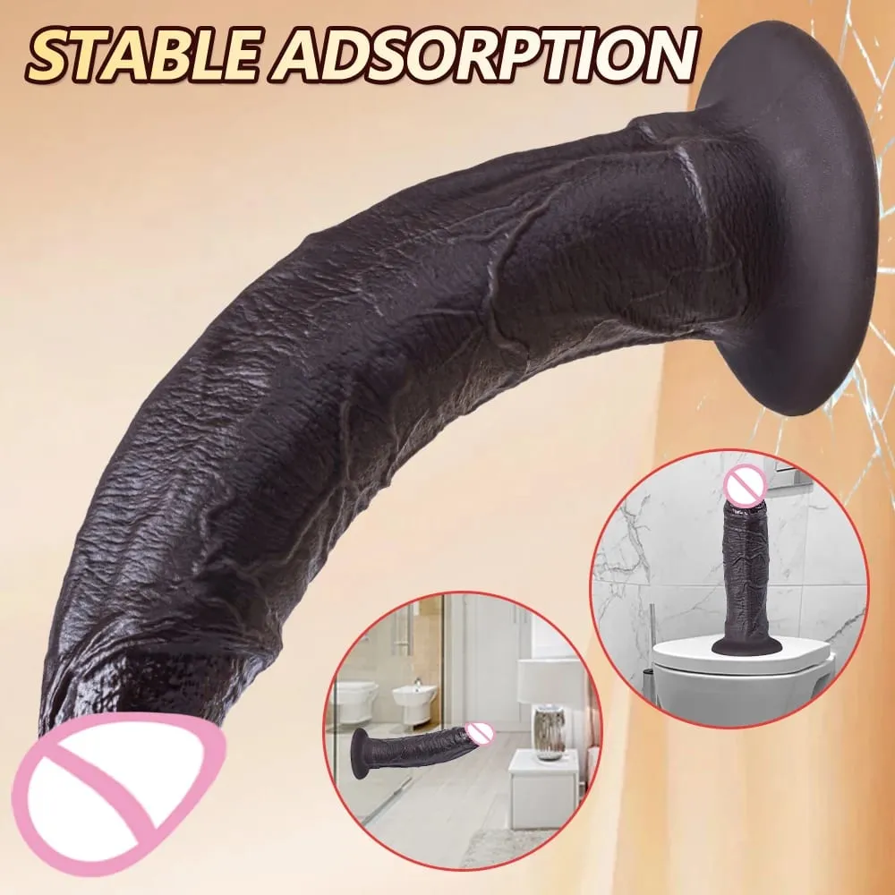 3 Sizes Thick Dildo Soft Silicone Man Penis Adult Women Lesbian Sextoy Clitoris Stimulator Man Dick Suction Cup Female Sex Games — image 4