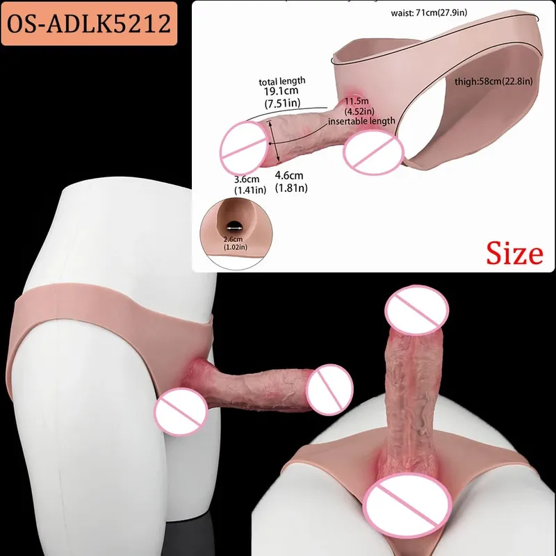 Silicone Strapon Hollow Penis Panties Ultra Real Penis Sleeve насадка на член 18+ Male Cock Extender Adult Sex Toys