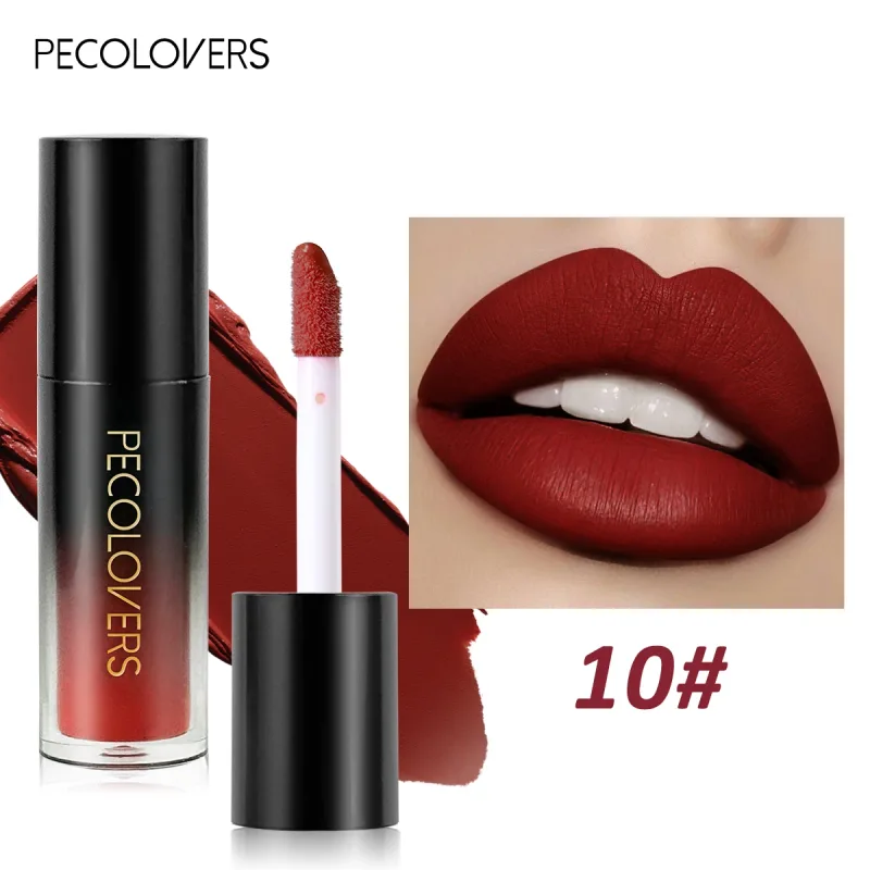 Brilho labial de veludo fosco, múltiplas cores, à prova d'água, de longa duração, copo antiaderente, batom suave para aplicar alta renderização de cores