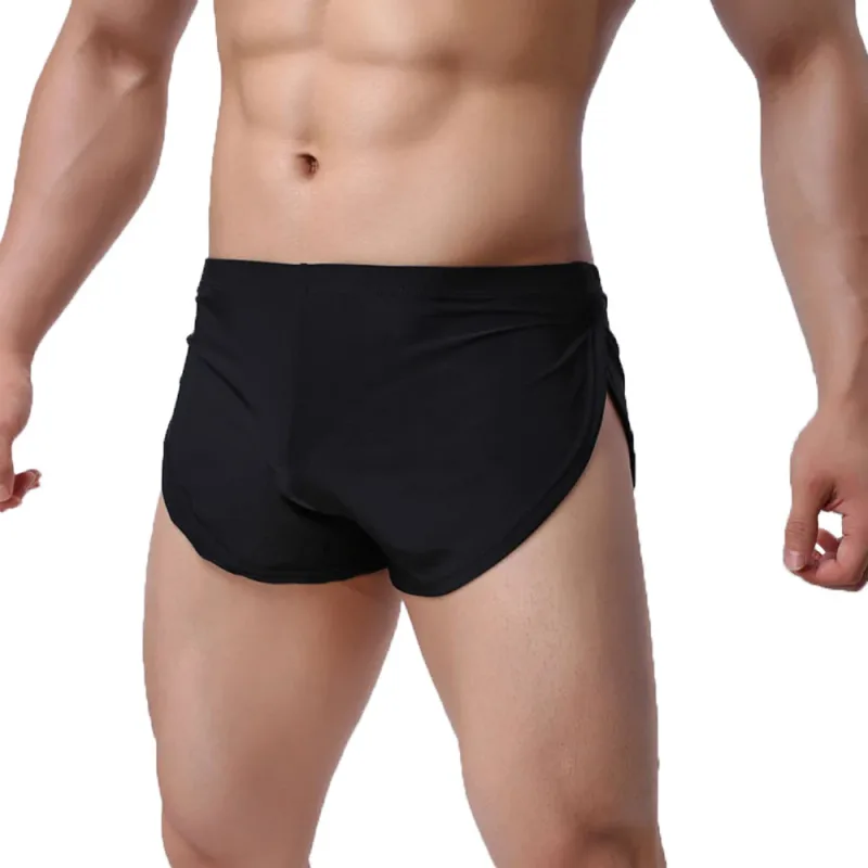 男士內褲內褲平角褲透氣男平角睡衣側開叉內褲 Cueca Homem 短褲睡衣