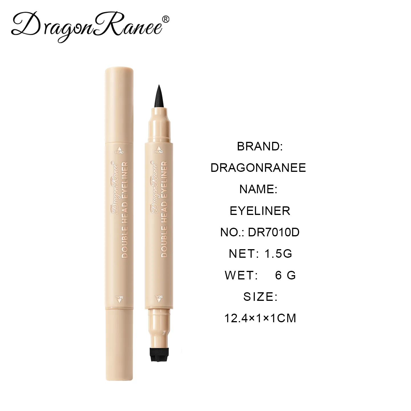Double Head Stamp Liquid Eyeliner Smudge-Proof Quick Drying Waterproof 2 in1 Colorful Love Star Butterfly Eye Line Pencil Makeup