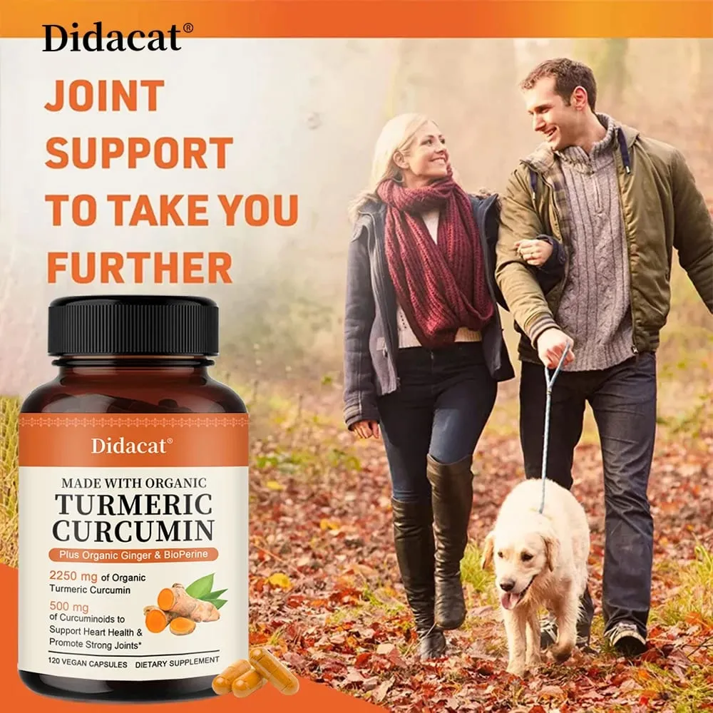 Turmeric Curcumin Capsules 2250mg Herbal Extract 95% Curcuminoids with Black Pepper Powerful Joint Support