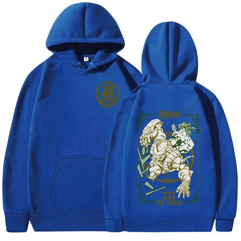 Anime Jojo Bizarre Adventure Hoodies Dio Brando Jotaro Kujo Manga Graphic Sweatshirts Men's Women Long Sleeves Fleece Pullovers