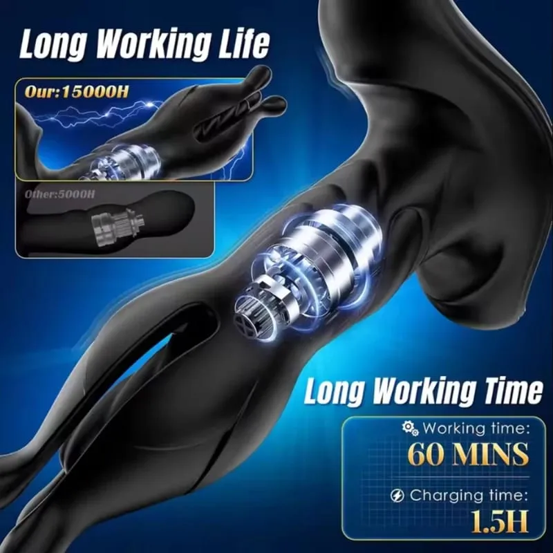 Male Sex Toys Prostate Massager Anal Vibrator for Men Anal Plug 9 Tension Shock Flapping Thrusting Vibrating Butt Plug for Gay