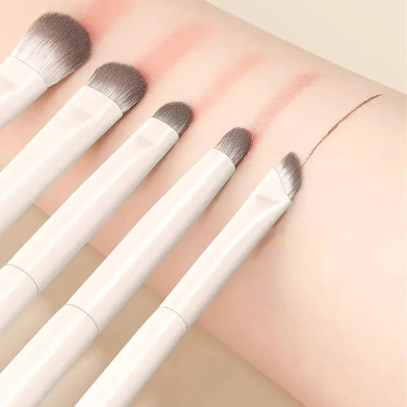 5/6/8/10pcs Natural Eye Makeup Brushes Set Detail Eyeshadow Brush Makeup Brush White Ultra Soft Eyeshadow Eyeliner Makeup Tool