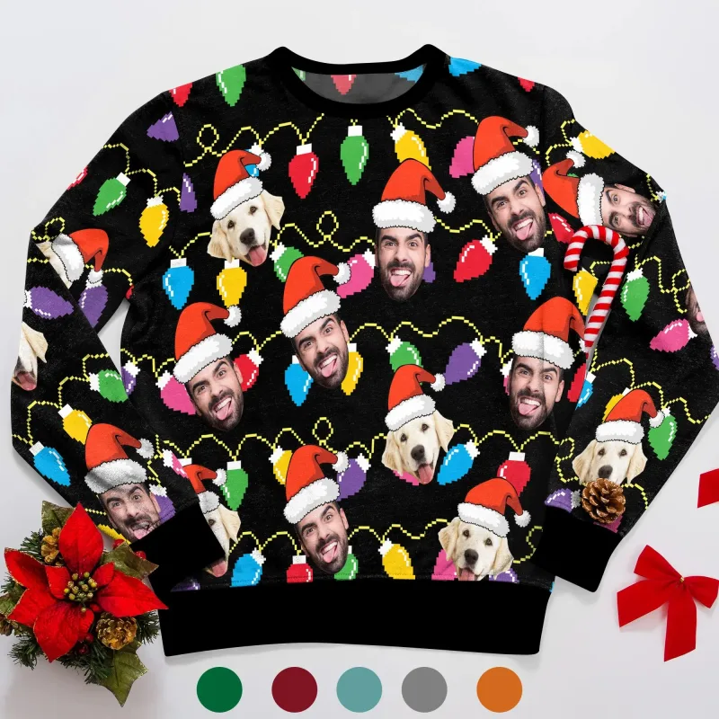 Custom Your Photo 3D Print Ugly Christmas Sweater DIY Face Family Pullovers Funny Image Sweatshirt Personalized Xmas Gift Unisex — image 8