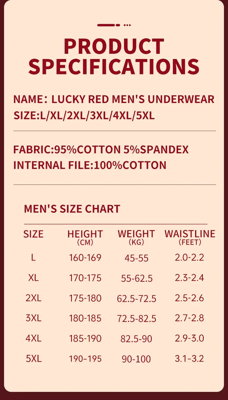 MiiOW 3Pcs Autumn Winter Cotton Men Underwear Lucky Red Men's Panties 7A Antibacterial Men Underpants Breathable Man Boxershorts