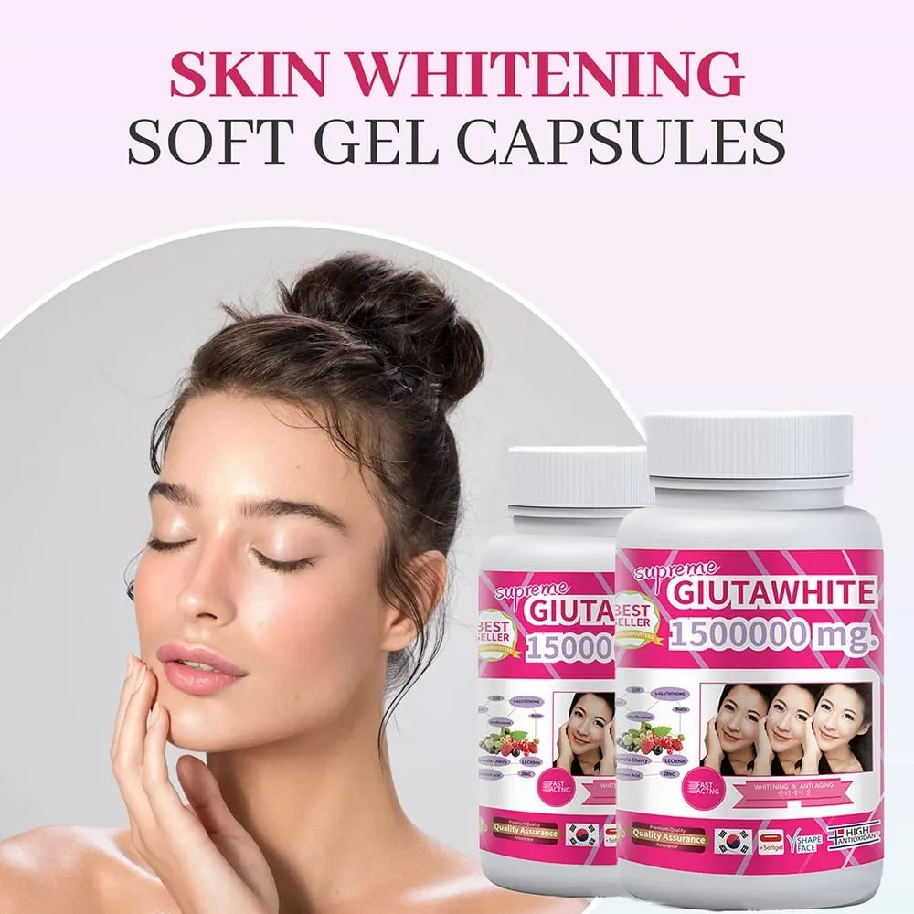 Gluta White 1500000mg Skin Whitening & Antioxidant Detox Supplement for Women & Men Aging Defense Blood Balance Immune Health