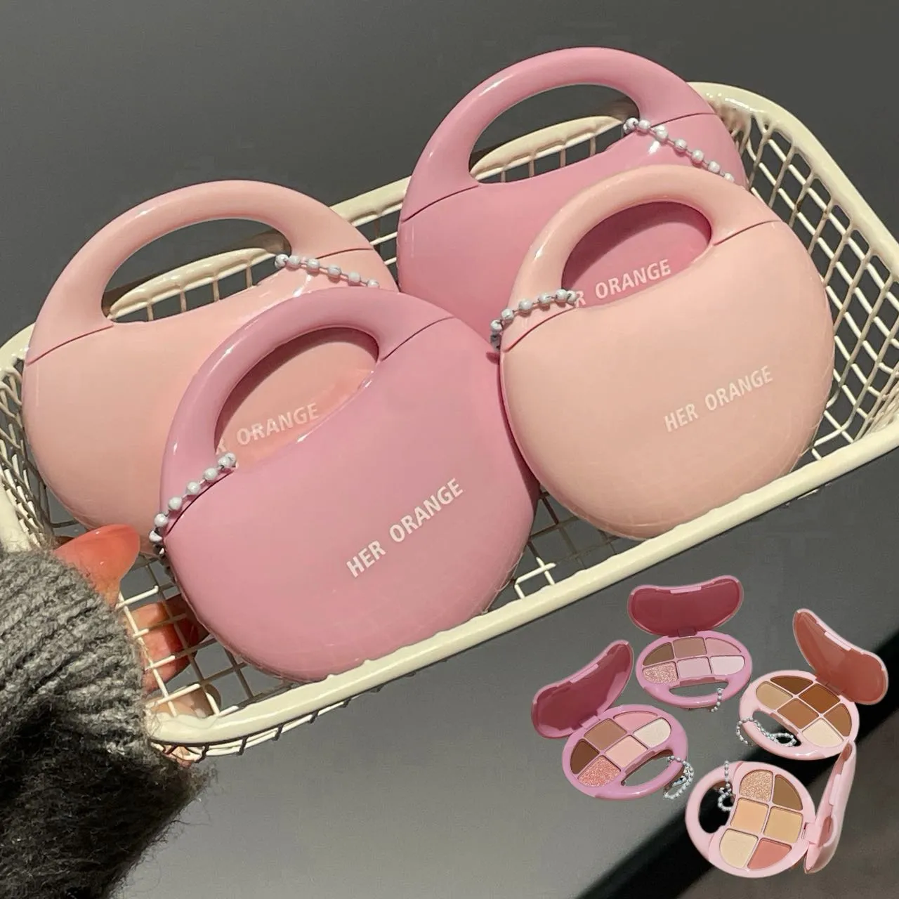 Pink Brown Six Color Eye Shadow Disk Low Saturation Matte Pearlescent Eyeshadow Palette Korean Makeup Matte Shimmer Eye Cosmetic