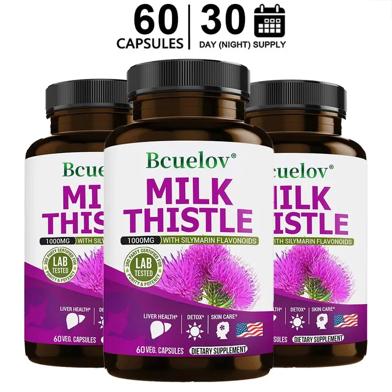 Milk Thistle Capsules Liver Health Support Gut & Immune Health Skin Beauty Liver Function