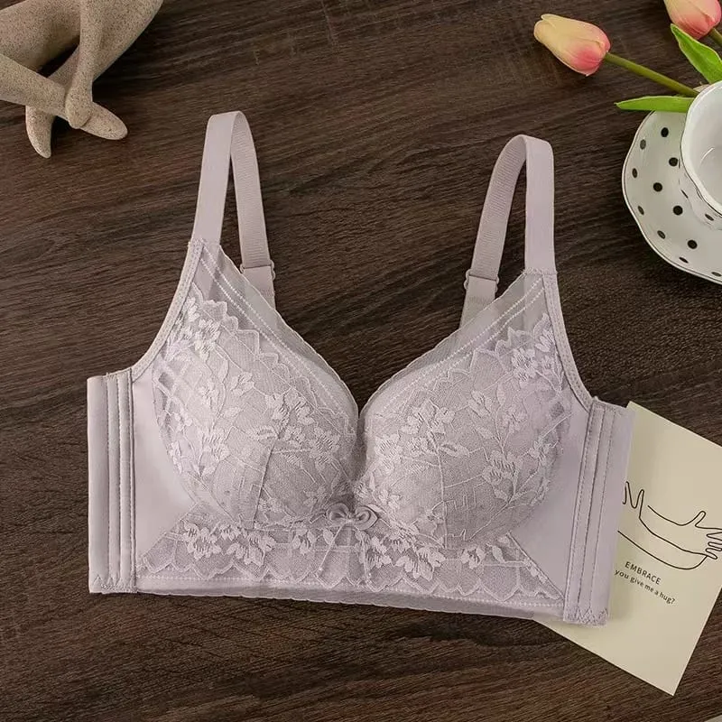 34-40 BC Thin Wire-Free Comfort Bras for Women Sexy Lace Push-Up Anti-sagging Bras Adjustable Straps Breathable Lingerie