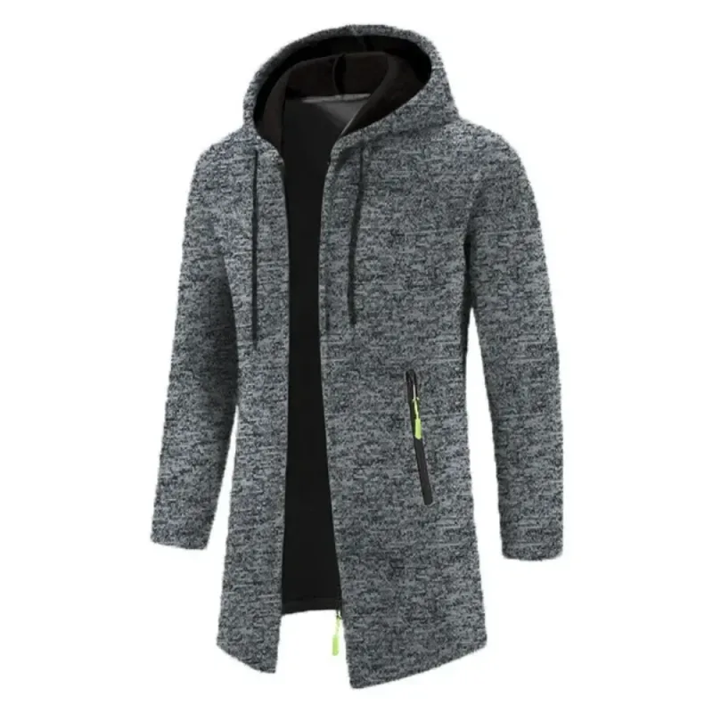 Nuevo suéter con capucha de manga larga para hombre, sudaderas con cremallera, ropa de calle de gran tamaño, chaqueta cálida de Color sólido para otoño, Sudadera con capucha para hombre — image 6