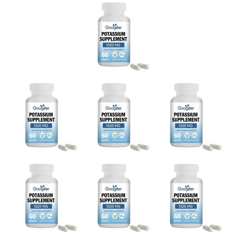 Googeer โพแทสเซียมอาหารเสริมแคปซูลสำหรับรายวันรองรับ Mineral Gap 1020 Mg เทียบเท่า Steady โพแทสเซียมระดับ 60 แคปซูล