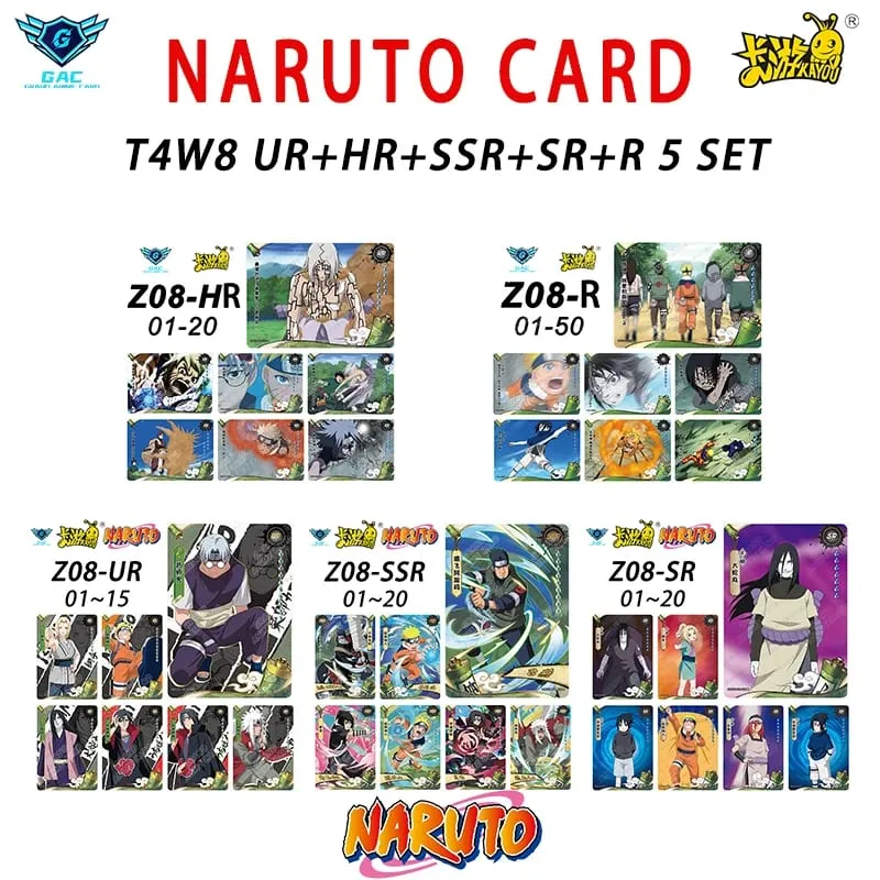 Kayou Naruto New T4W8 T2W9 Anime Rare Card Full Series ASP BP PU HR AR CR MR UR Complete Set Anime Collection Card Kids Toy Gift