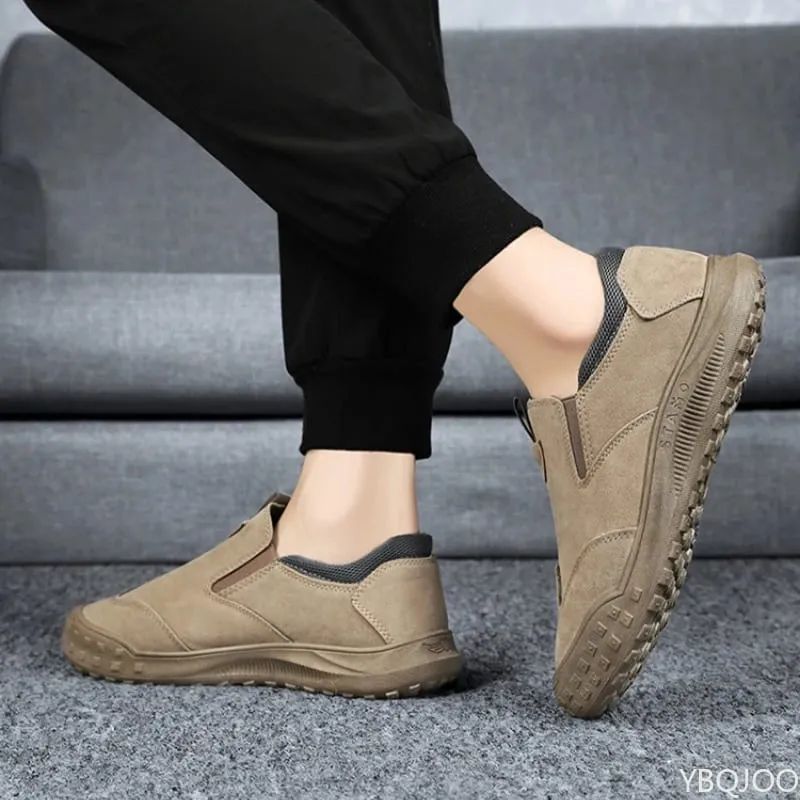 Large Size Spring Autumn New Breathable Lightweight and Casual Men's Shoes Outdoor Anti Slip and Wear-resistant Men's Work Shoes