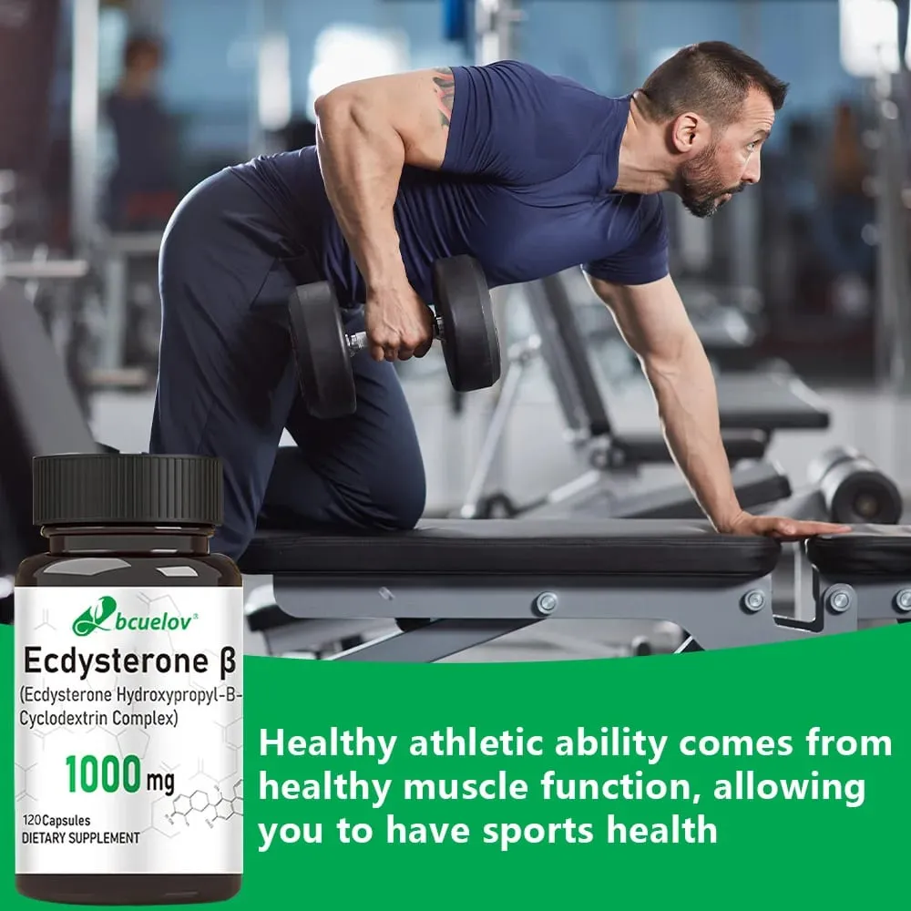 Ecdysterone Supplement 1000 mg - Enhanced Energy Levels Increased Muscle Strength 30/60/120 Capsules