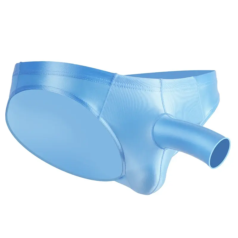 Men's glossy underwear open Pouch Panties Men Smooth Underwear Lingerie Hip Lifting High Elastic Bikini Briefs gay underwear