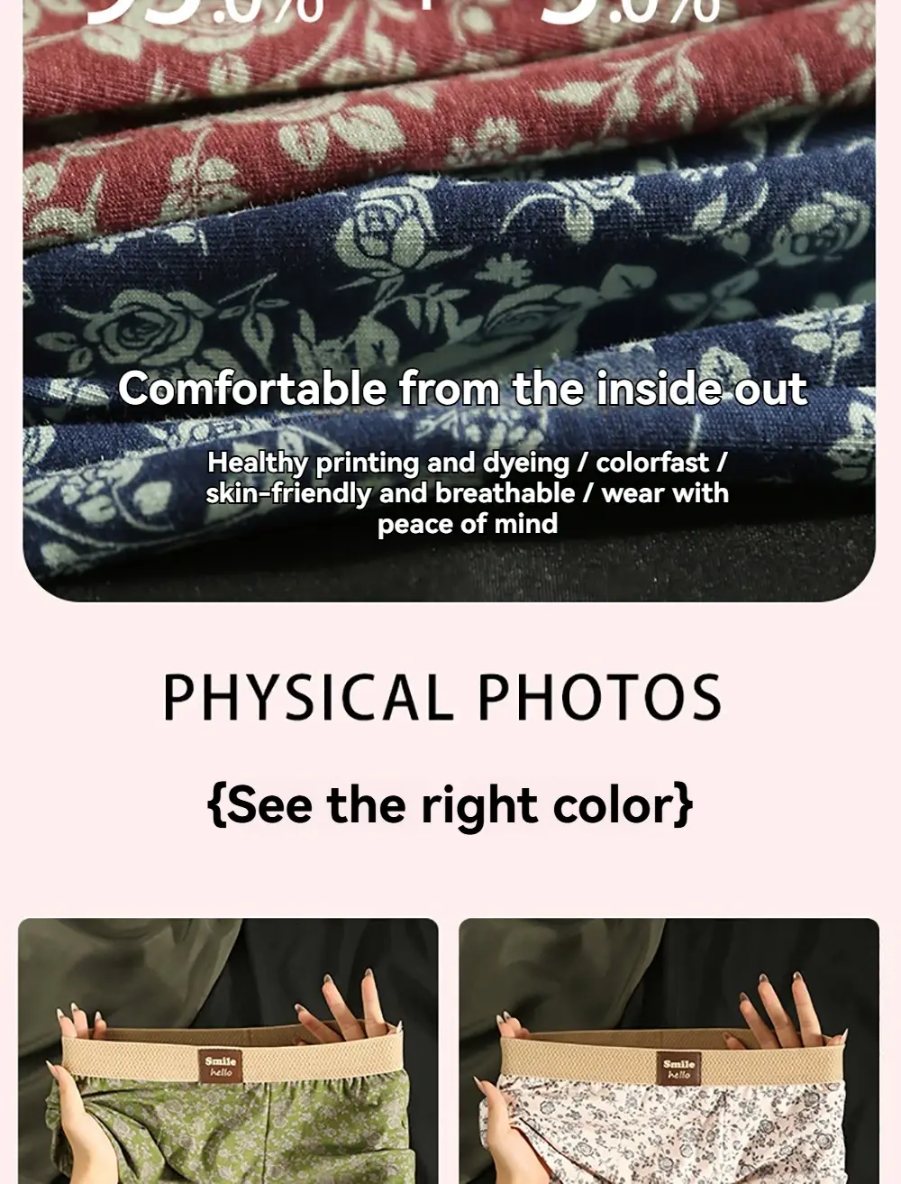3PCS/Pack Romantic Rose Print Men's Panties Cotton Soft Comfortable Breathable Boxer Homme 3D Large Space Pouch Men Underwear