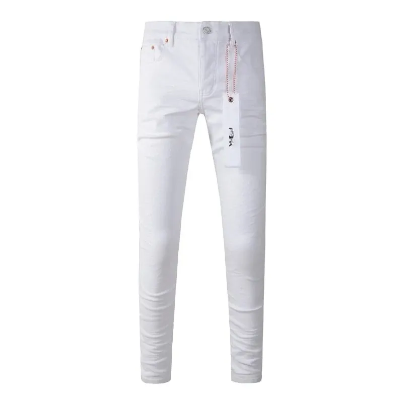 Spring New Men's White Skinny Jeans High Quality Slim Fit Trousers Streetwear Hip Hop Style Casual Fashion Stretch Denim Pants