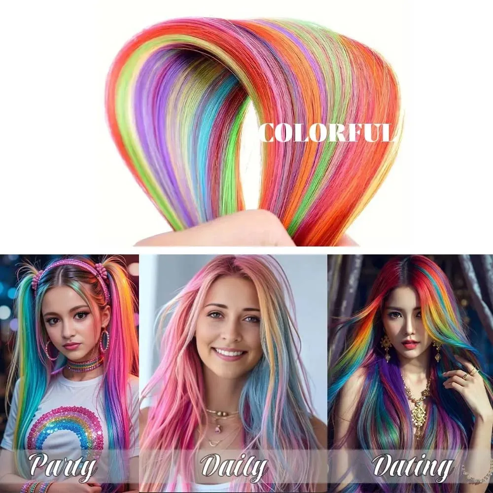 20roots 16inch I-tip Fusion colorful Synthetic Hair Extensions with crochet hook and ring Y2K style
