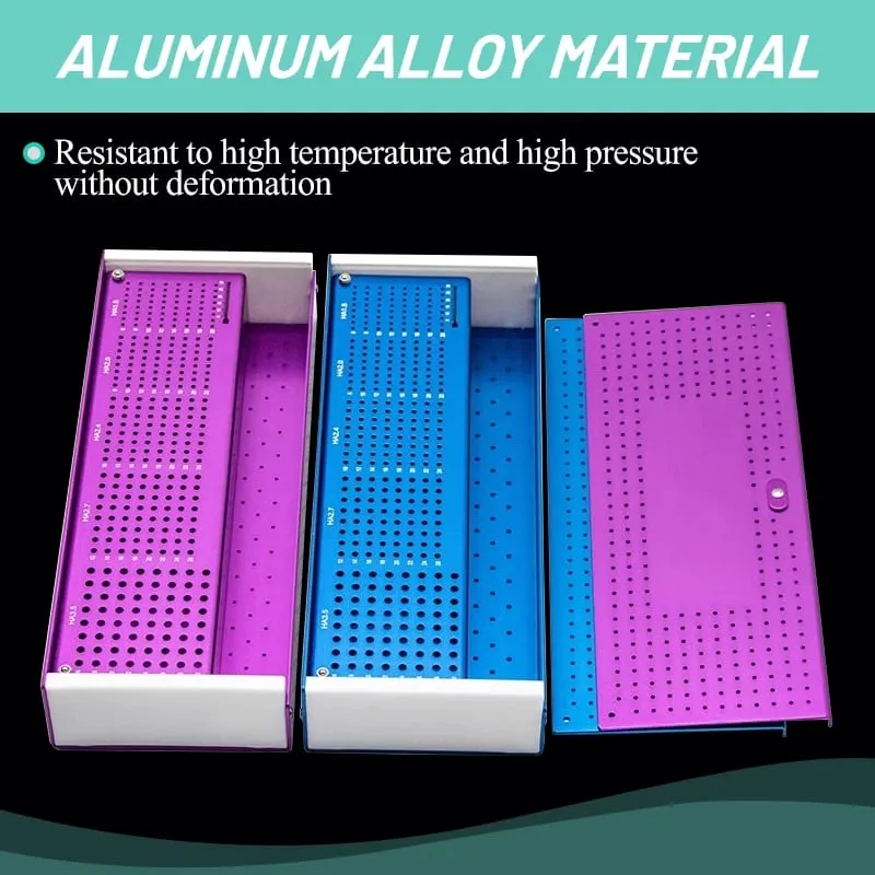 Pet Screw Box Aluminum Alloy Sterilization Box Orthopedic Screw Instrument Sterilization Box Storage Case，Makeup tools