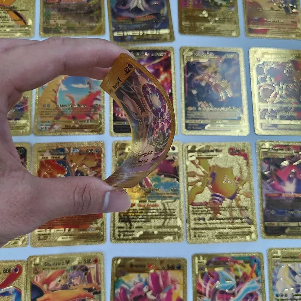 55PCS Pokemon Cards Vmax GX Gold Foil Flash Box Party Interactive Game English Spanish Colorful Game Battle Collection Card Gift