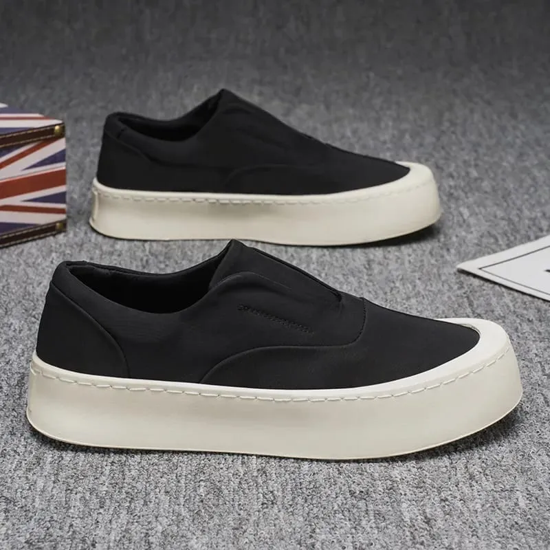 2026 Hot Sale Men's Chunky Platform Slip On Casual Shoes Breathable Soft Lazy Loafers Fashion Thick Sole Daily Walking Sneakers